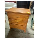Wooden 3 drawer nightstand