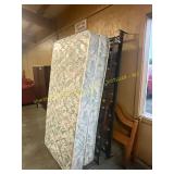 2 mattresses, 2 spring bed frames & wooden frame