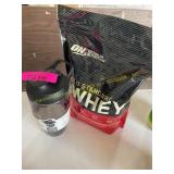 ON Whey protein powder 1.5lb & 24oz Shaker Bottle