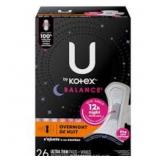 U by Kotex Balance Overnight Pads with Wings 26