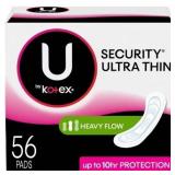 U by Kotex Ultra Thin Long Unscented Pads 56ct