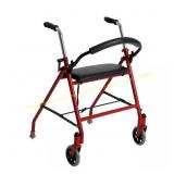 2-Wheeled Walker with Seat in Red
