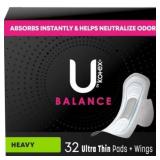 2ct U by Kotex Balance Ultra-Thin Pads 32ct