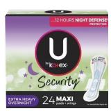 U by Kotex Maxi Pads with Wings, Overnight