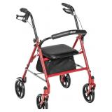 Drive Medical Rollator Walker with Seat, Red
