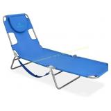 Ostrich Chaise Lounge 72"x22" Blue Beach Chair