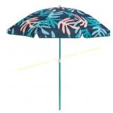 Moda Adjustable Beach Umbrella, Coral Leaf