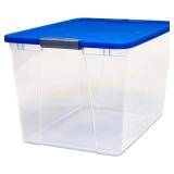 HOMZ Clear Plastic Storage Bin, 64 Qt, 2 Pack