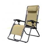 Infinity Beige Metal Zero Gravity Patio Chair