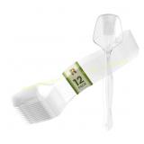 12 Pack Plastic Serving Spoons, 8.5" Clear