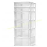 Homz 6-Drawer Storage Tower - Clear, Damaged