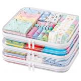 3PCS Clear Hard Shell Zipper Case 14x12x2in