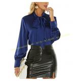 Sz small Satin Bow Tie Neck Blouse, controller, re
