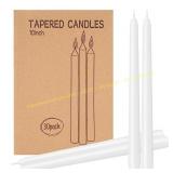 30 Pack White Taper Candles - Dripless