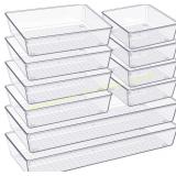 Criusia Drawer Organizer, 10 Pack, 3 Sizes