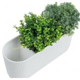 MyGift 11" Ceramic Herb Planter with Drainage