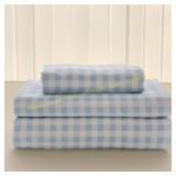 NSNLGSGC Light grey Gingham Full Sheet Set