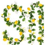 2 Pcs Artificial Lemon Garland 14 Ft