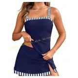 Tempt Me Two Piece Tankini Swimsuit with Skirt