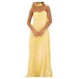 Bridesmaid Dress with Scarf Strapless Pleated Sz M