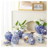 Hushee 6 Pcs Porcelain Vases, Chinoiserie