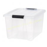 32 Qt Clear Stackable Storage Bin with Lid, Damage