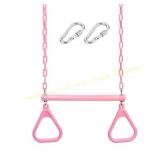 18" Pink Trapeze Swing Bar Rings 48" Chains