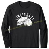 Cincinnati Skyline Long Sleeve T-Shirt - Ohio Sz M