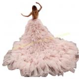 Tulle Dress with Long Train for Photoshoot Sz XL
