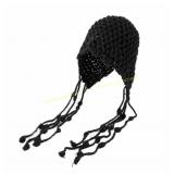 2 ct CORIRESHA Crochet Beanie with Tassels and Pom