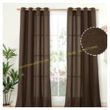 YoungsTex Brown Linen Curtains, 52x95