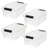 IRIS USA 4-Pack 13-qt Storage Bins with Lids