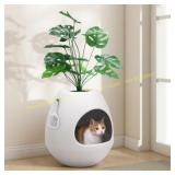 Hidden Cat Litter Box with Plants