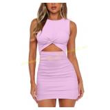 MISSJOY Sleeveless Ruched Bodycon Dress