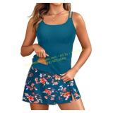 Women Tankini Swimsuits - Skirted Tankini Set