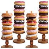 Zhehao Donut Stand Display Tower Acacia Wood