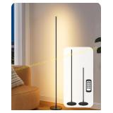 EDISHINE 59.7" Modern Floor Lamp, Remote Black
