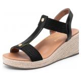 DREAM PAIRS Wedge Sandals Open Toe Buckle size 9