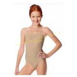 ZILANZI Women Nude Leotard with Clear Straps Sz S