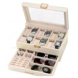 Voova 2-Layer Jewelry Box Organizer, Apricot