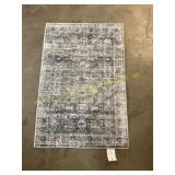 HomeRoots 2 x 3 ft Oriental Rug Gray/Silver