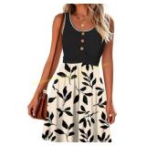 Twist Front Waffle Knit Summer Dress Sz M