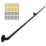 Industrial Iron Handrail, 8ft, Wall Mount