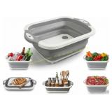 Collapsible Cutting Board & Wash Basin, Bamboo