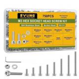 750Pcs M3 Screws Set   304 SS Bolts M3x6-30mm