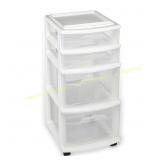 Homz 4-Drawer White Stackable Storage Drawer