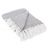 DII Woven Throw, 50x60, Cotton, Gray