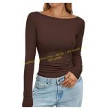 Sz XS PRETTYGARDEN Long Sleeve Ribbed Knit Tee