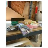 Craft supplies lot: paper flowers, ribbon