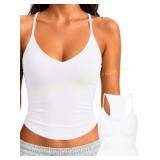 Danysu V-Neck Padded Racerback Tank Top